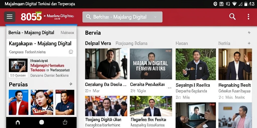 Antarmuka pengguna aplikasi 8055 yang menarik dan fungsional.