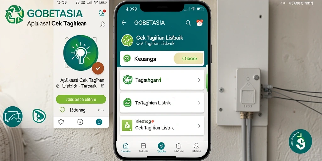 Tampilan antarmuka GOBETASIA untuk cek tagihan listrik.