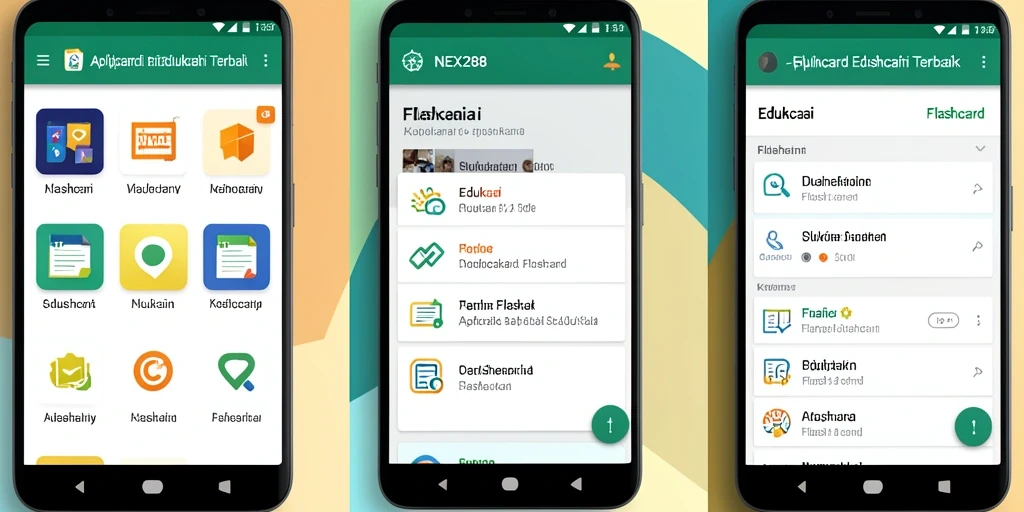 Antarmuka NEX288 yang menarik dan user-friendly untuk flashcard yang interaktif.