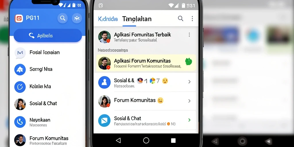 Tampilan Antarmuka Aplikasi PG11 untuk Forum Komunitas.