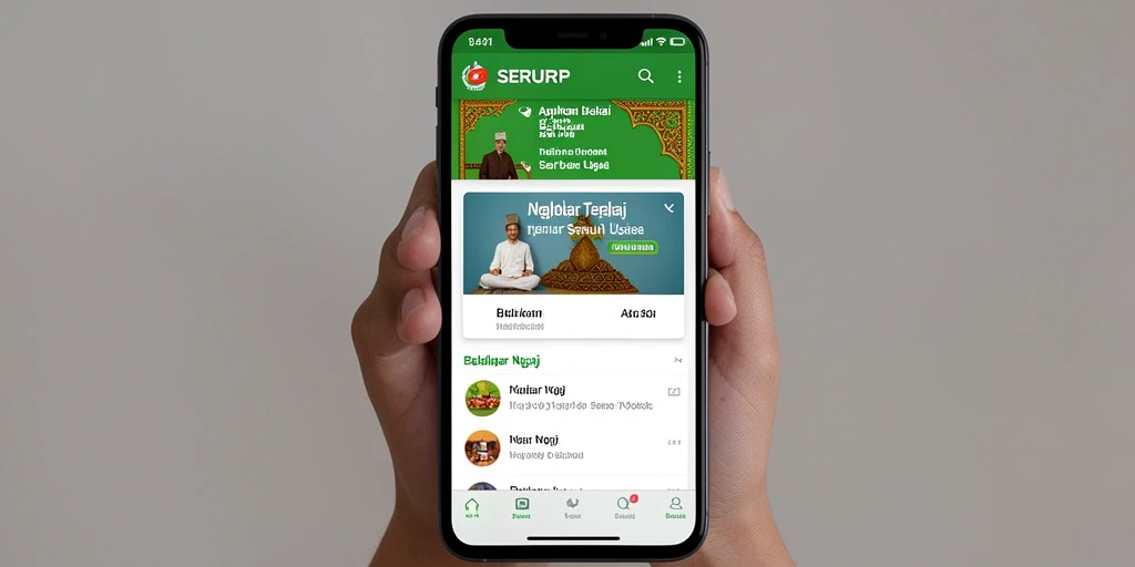 Tampilan antarmuka aplikasi SERURP untuk belajar ngaji yang interaktif.