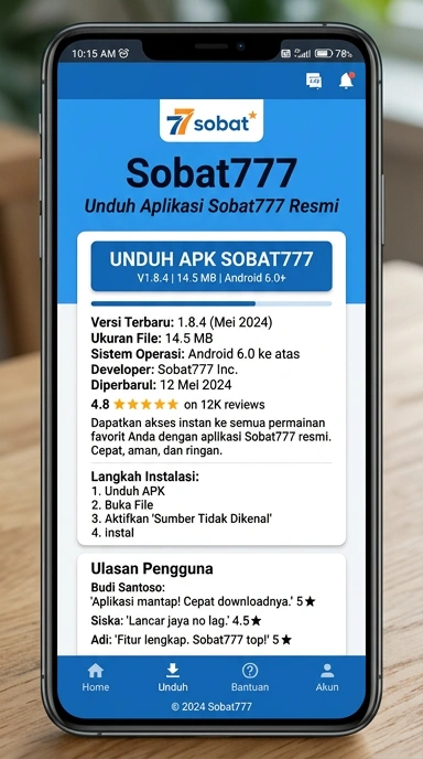 Panduan unduh dan instal APK sobat777 untuk Android